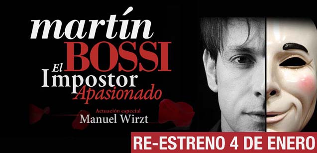 El impostor Apasionado, es el nuevo music hall humorístico de MARTIN BOSSI y la segunda parte de la saga que comenzó en 2010 con ‘M, el Impostor’ obra...